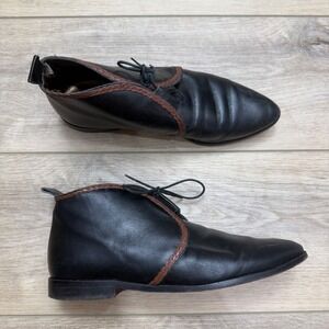 Vintage Van Eli Black Leather Lace Up Ankle Boots Pointed Toe Steampunk Size 8